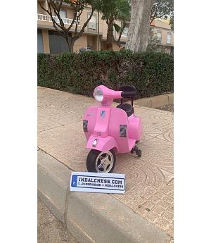 MINI-VESPA INFANTIL 6V, NIÑOS DE 1 A 3 AÑOS, ROSA-PINK, PX150 - INDA91-PX150PINK